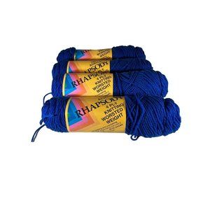 4 skeins 3 oz. Worsted Rhapsody Royal 7 By National Yarn Crafts Vintage Retired